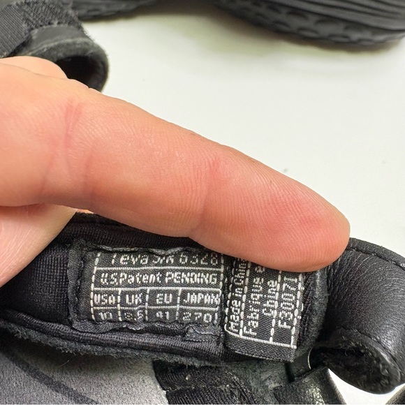 Teva Womens 10 Terri Fi Lite Black Leather Strap On Sandals Classic Adjustable - Picture 5 of 9